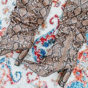 Express Snakeskin Print Heel Boots